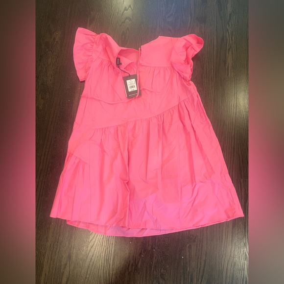 Who What Wear Pink Flutter Sleeve Halter Midi Dress NWT - Picture 6 of 7